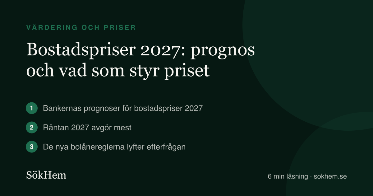 Bostadspriser 2027: prognos och vad som styr priset – infografik från SökHem