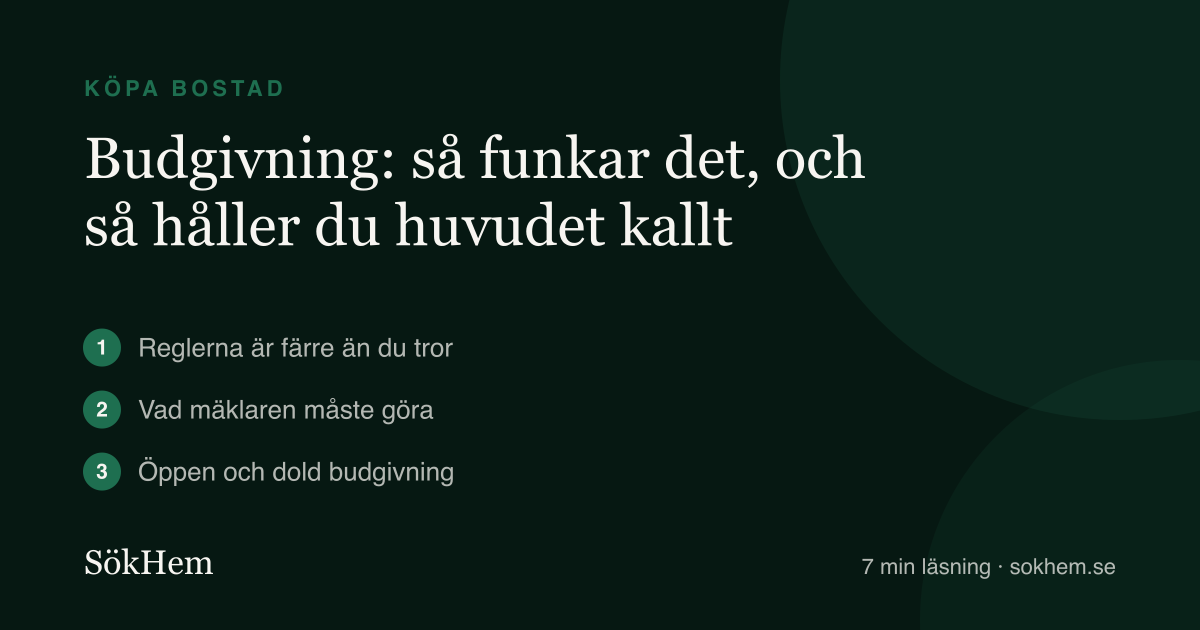 Budgivning: så funkar det, och så håller du huvudet kallt – infografik från SökHem