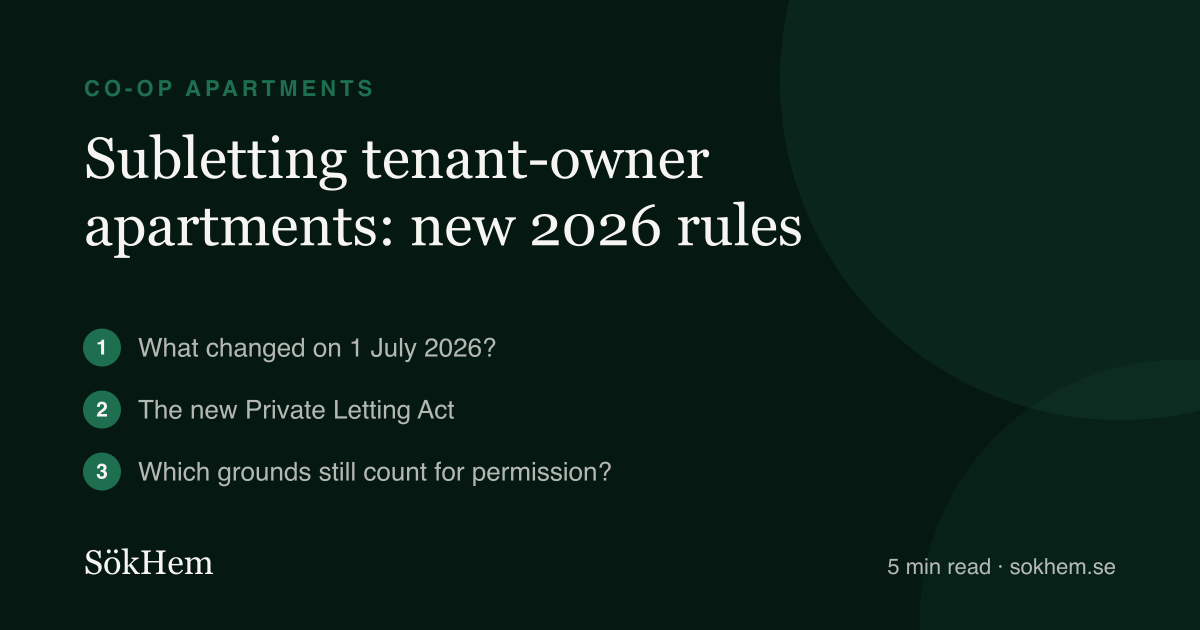 Subletting tenant-owner apartments: new 2026 rules – infographic from SökHem