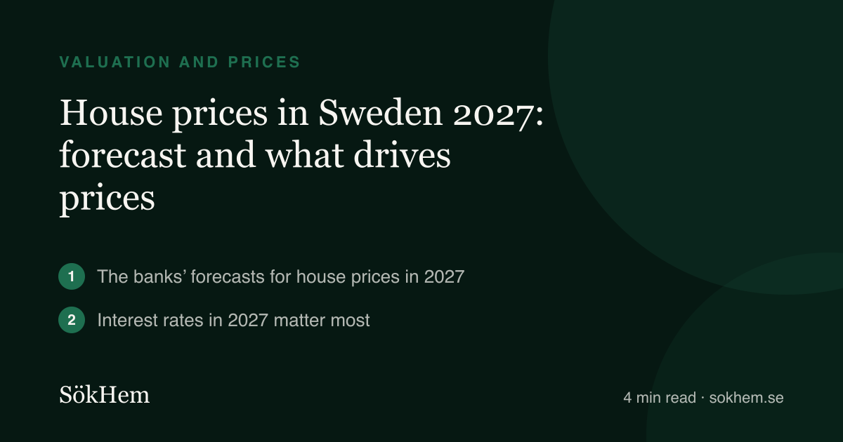 House prices in Sweden 2027: forecast and what drives prices – infographic from SökHem