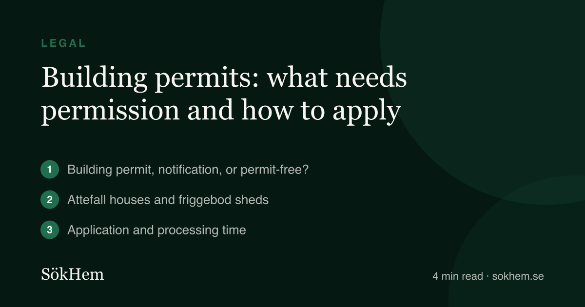 Building permits: what needs permission and how to apply – infographic from SökHem