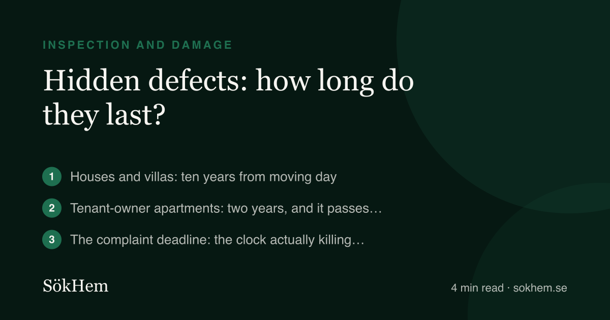 Hidden defects: how long do they last? – infographic from SökHem
