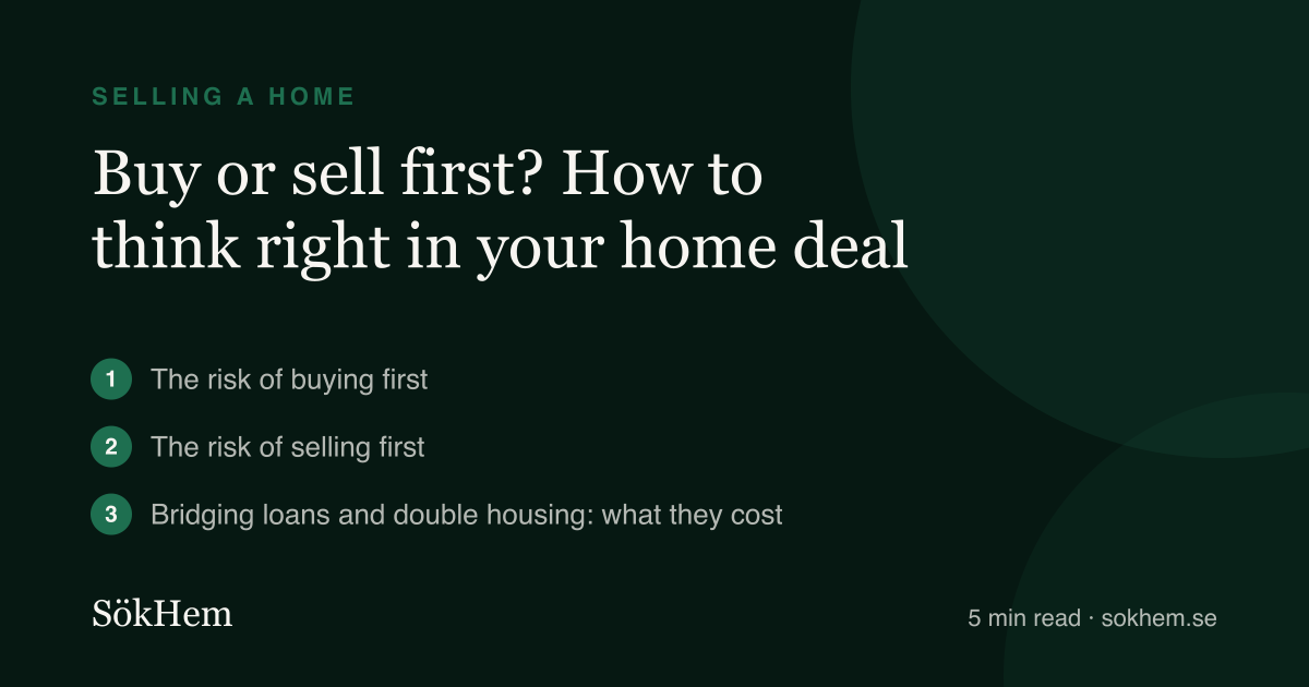 Buy or sell first? How to think right in your home deal – infographic from SökHem