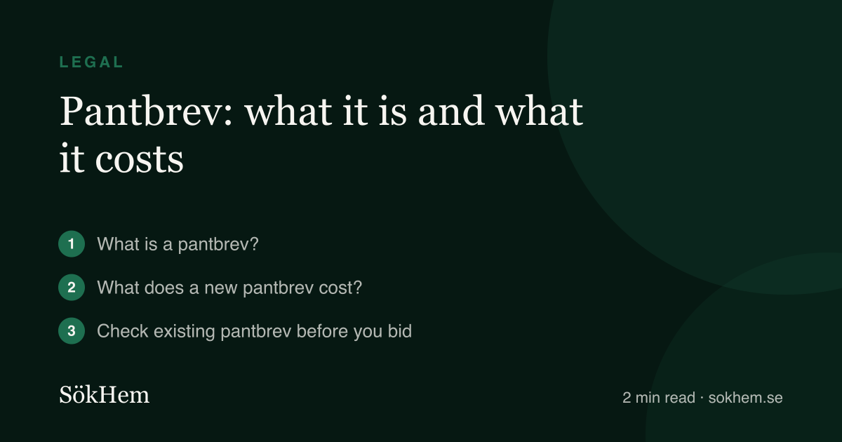 Pantbrev: what it is and what it costs – infographic from SökHem