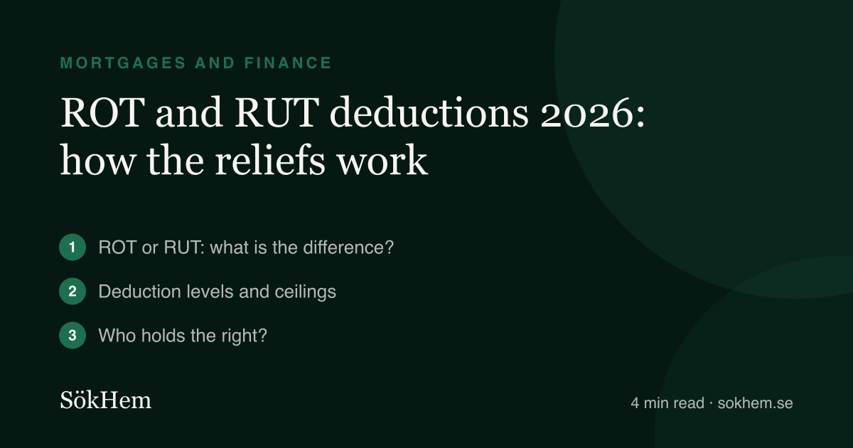 ROT and RUT deductions 2026: how the reliefs work – infographic from SökHem
