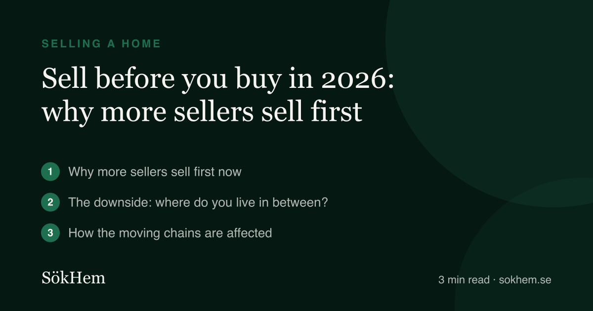 Sell before you buy in 2026: why more sellers sell first – infographic from SökHem