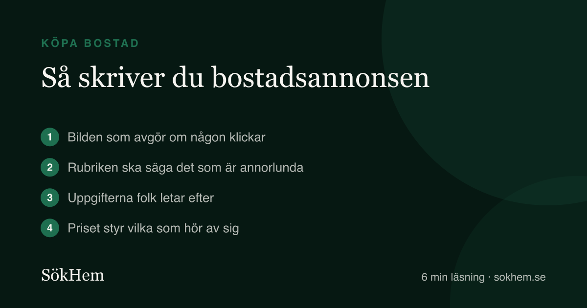 Så skriver du bostadsannonsen – infografik från SökHem